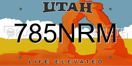 785NRM Utah License Plate