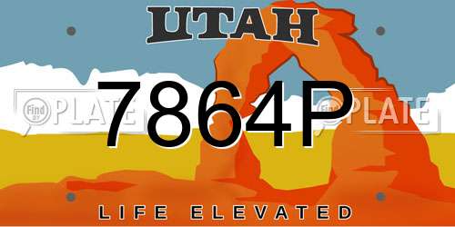 7864P Utah License Plate
