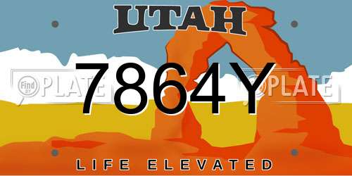 7864Y Utah License Plate
