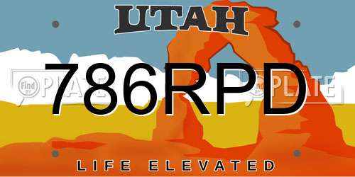 786RPD Utah License Plate