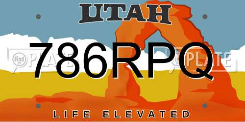 786RPQ Utah License Plate