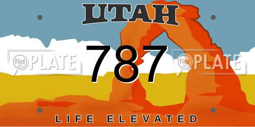 787 Utah License Plate