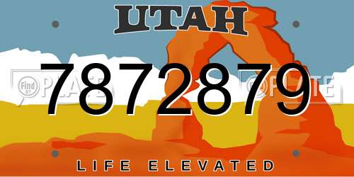 7872879 Utah License Plate