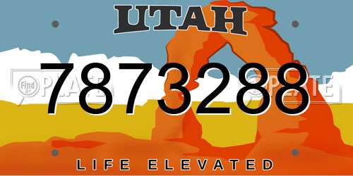 7873288 Utah License Plate