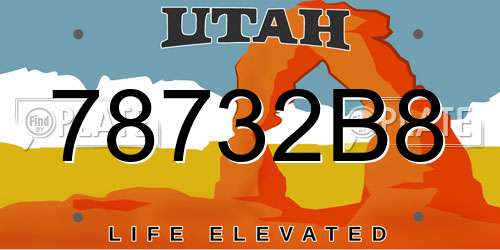 78732B8 Utah License Plate