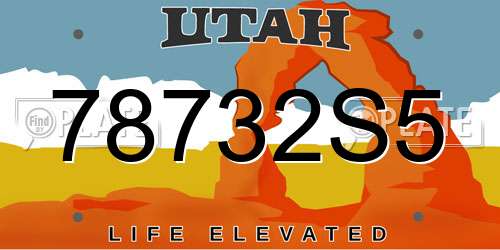78732S5 Utah License Plate