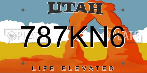 787KN6 Utah License Plate