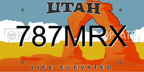 787MRX Utah License Plate