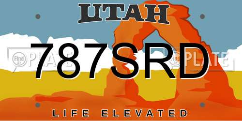 787SRD Utah License Plate