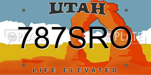 787SRO Utah License Plate