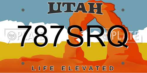 787SRQ Utah License Plate