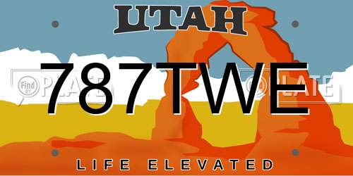 787TWE Utah License Plate