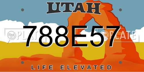 788E57 Utah License Plate