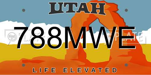 788MWE Utah License Plate
