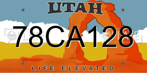 78CA128 Utah License Plate