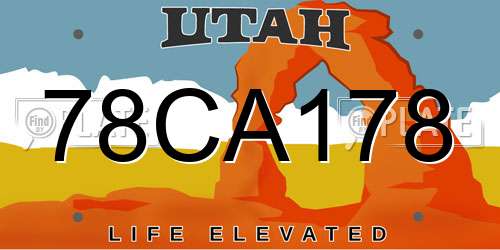 78CA178 Utah License Plate