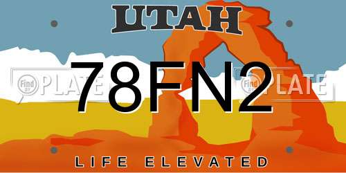 78FN2 Utah License Plate