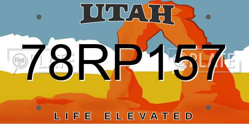 78RP157 Utah License Plate
