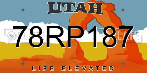 78RP187 Utah License Plate