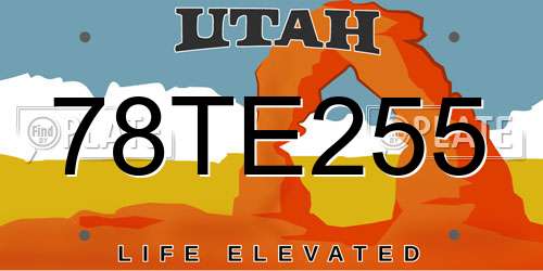 78TE255 Utah License Plate