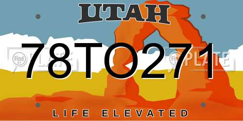 78TO271 Utah License Plate