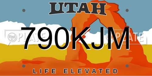 790KJM Utah License Plate