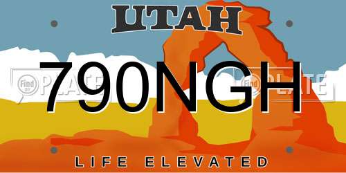 790NGH Utah License Plate