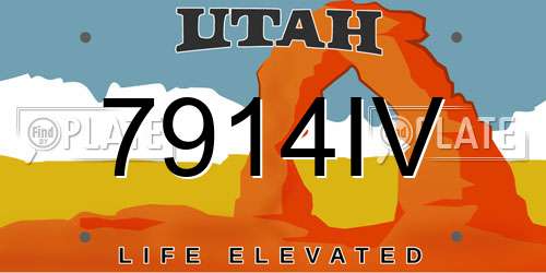 7914IV Utah License Plate
