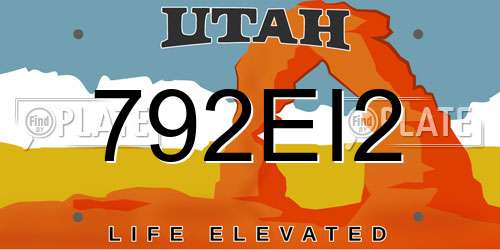 792EI2 Utah License Plate