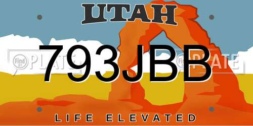 793JBB Utah License Plate