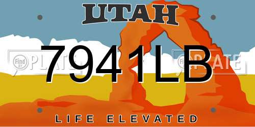 7941LB Utah License Plate