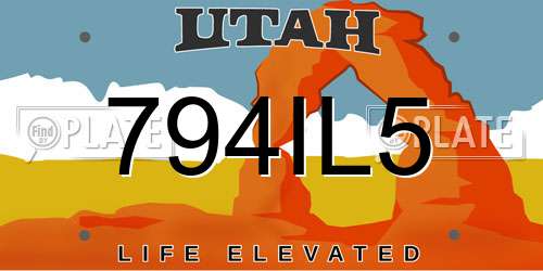 794IL5 Utah License Plate