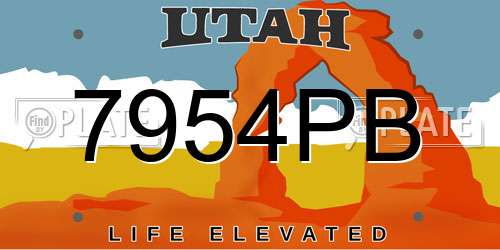 7954PB Utah License Plate