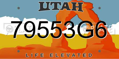 79553G6 Utah License Plate