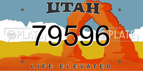79596 Utah License Plate