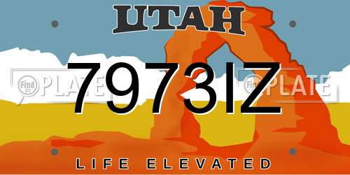 7973IZ Utah License Plate