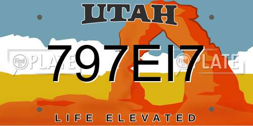 797EI7 Utah License Plate