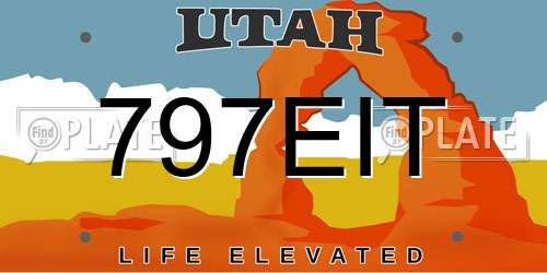 797EIT Utah License Plate