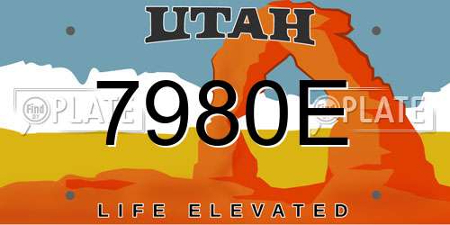 7980E Utah License Plate
