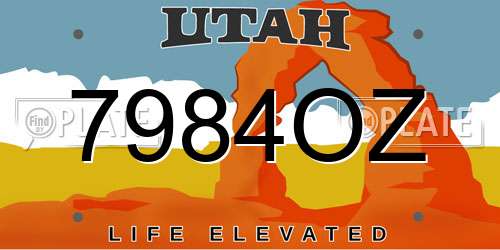 7984OZ Utah License Plate