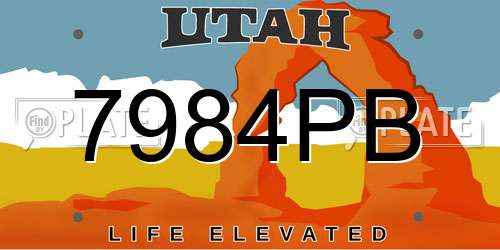 7984PB Utah License Plate