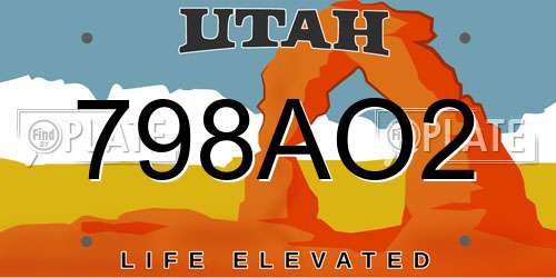 798AO2 Utah License Plate