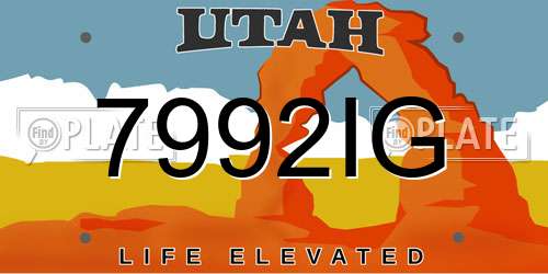 7992IG Utah License Plate