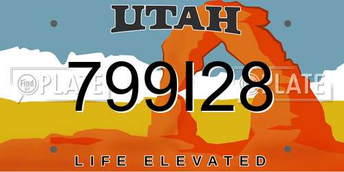 799I28 Utah License Plate
