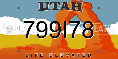 799I78 Utah License Plate