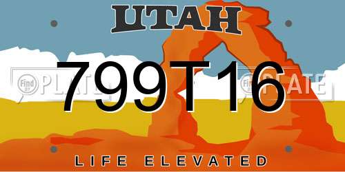 799T16 Utah License Plate