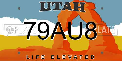79AU8 Utah License Plate