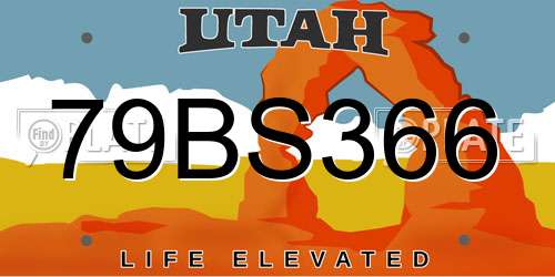 79BS366 Utah License Plate