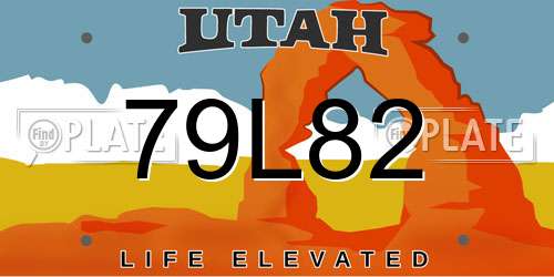 79L82 Utah License Plate