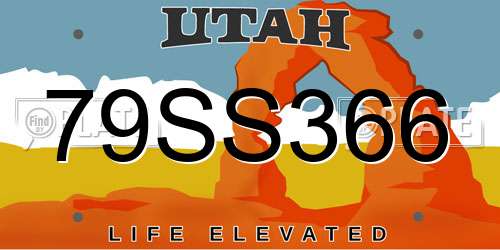 79SS366 Utah License Plate
